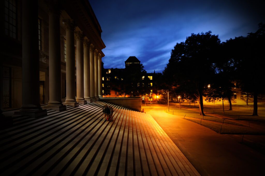 Campus Steps at Night